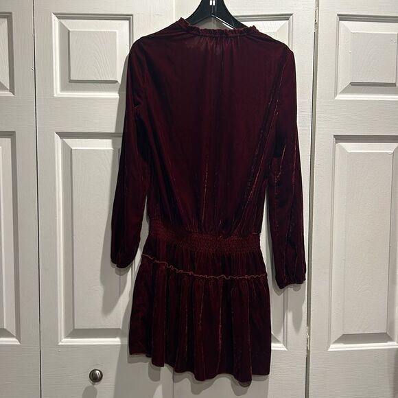 Ella Moss Red (cranberry) Velvet Dress, Size Medium - Picture 6 of 11